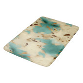 Turquoise witgouden Koeienhuid Badmat (Gekanteld)