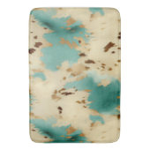 Turquoise witgouden Koeienhuid Badmat (Voorkant Verticaal)