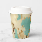 Turquoise witgouden Koeienhuid Papieren Bekers (Links)