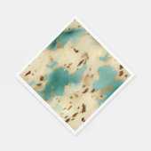 Turquoise witgouden Koeienhuid Servet (Hoek)