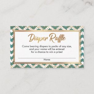 Turquoise & Witte Chevron Confetti Luierspel Kaart