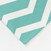 Turquoise witte monogram naam Keepsake Chevron Fleece Deken (Hoek)