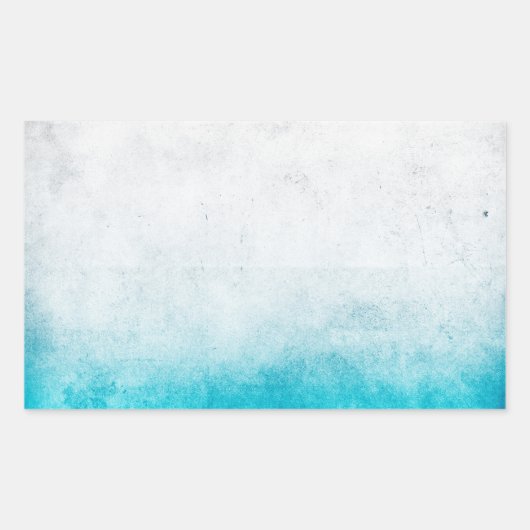 Turquoise & witte ombre noodlijdende Waterverf Rechthoekige Sticker (Voorkant)