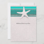 Turquoise & Witte Zeester Strand Sweet 16 Uitnodig Kaart (Achterkant)