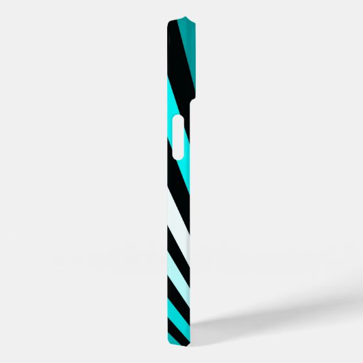 Turquoise witte zwarte strepen Case-Mate iPhone case (Achterkant / Rechts)