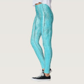 Turquoise Wood Texture Leggings (Links)