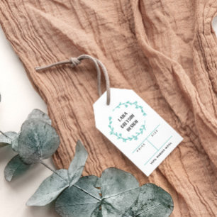 Turquoise Wreath Social Media Price Gift Tags Cadeaulabel