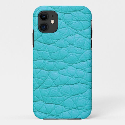 Turquoise Wrinkeld Faux Soft Leather iPhone 5 Hoes (Achterkant)