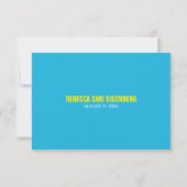 Turquoise Yellow Block Bat Mitzvah Reply RSVP (Achterkant)