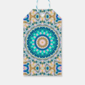 Turquoise yellow mandala cadeaulabel (Achterkant)