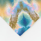 Turquoise yellow mandala fleece deken (Hoek)