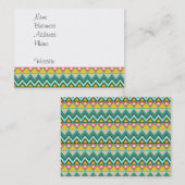  Turquoise Yellow Pink Native American Print Visitekaartje (Voorkant / Achterkant)