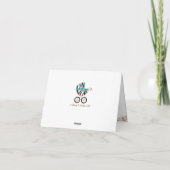 Turquoise Zebra Baby Carriage Merci de douche (Dos)