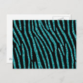 Turquoise Zebra Glamor Elegance Briefkaart (Voorkant / Achterkant)
