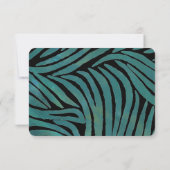 Turquoise Zebra Imprimer Mariage RSVP (Dos)