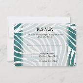 Turquoise Zebra Imprimer Mariage RSVP (Devant)