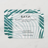 Turquoise Zebra Imprimer Mariage RSVP (Devant / Derrière)