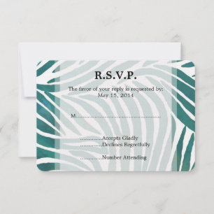 Turquoise Zebra Imprimer Mariage RSVP