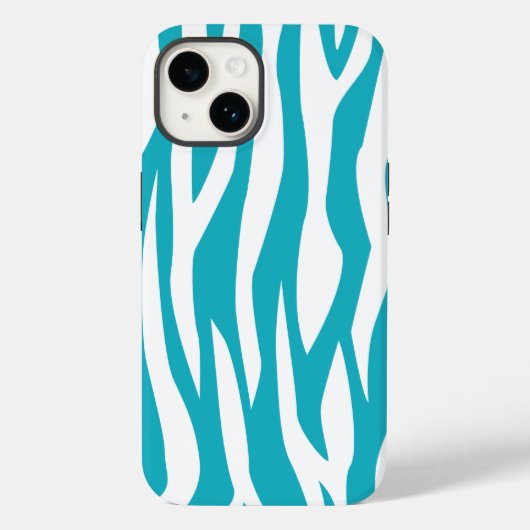 Turquoise Zebra Print Case-Mate iPhone Case (Achterkant)