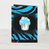 Turquoise Zebra print Sweet 16 Kaart (Achterkant)