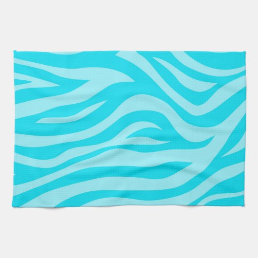 Turquoise Zebra Print Theedoek (Horizontaal)