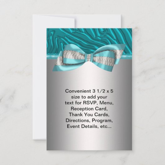 Turquoise Zèbre Batte Mitzvah RSVP (Devant)