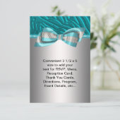Turquoise Zèbre Batte Mitzvah RSVP (Debout devant)