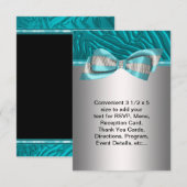 Turquoise Zèbre Batte Mitzvah RSVP (Devant / Derrière)
