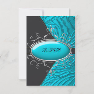 Turquoise Zèbre Quinceanera RSVP