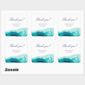 Turquoise Zee bruiloft dank u gunst Stickers (Vel)
