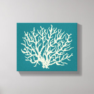 Turquoise Zee Coral Wall Art Canvas Afdruk