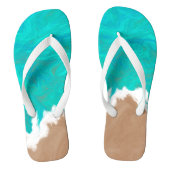 Turquoise Zee "Kusten van het Paradijs" Illustrati Teenslippers (Voetbed)