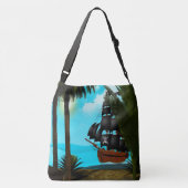 Turquoise Zeeen Crossbody Tas (Achterkant)