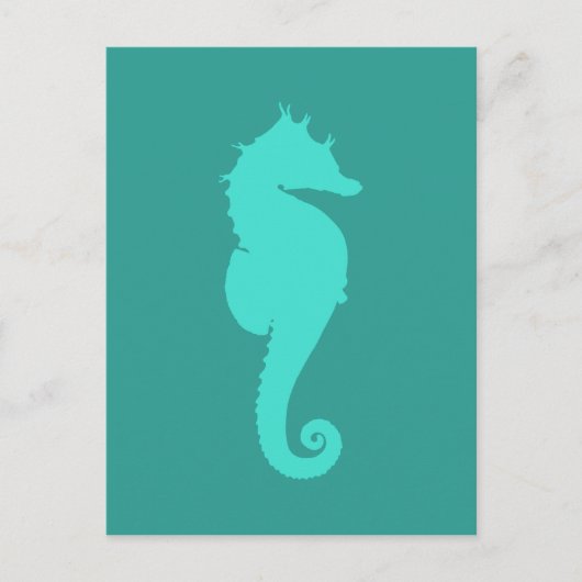 Turquoise Zeepaard Briefkaart (Voorkant)