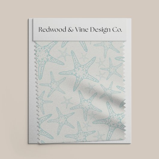 turquoise zeester kustpatroon stof