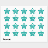 Turquoise zeesterren monogram bruiloft gunst stick ster sticker (Vel)