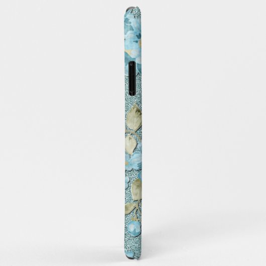 Turquoise Zeevrucht Blauwgroen Blauw Bloemen Water Case-Mate iPhone Case (Achterkant/rechts)