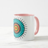 Turquoise Zen Mandala Mok (Voorkant rechts)