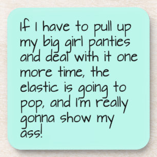 Turquoise zet Big Girl Panties Words Entertainment Bier Onderzetter