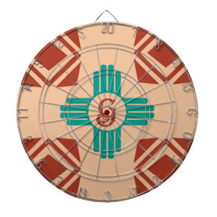 Turquoise Zia Tribal Brown Tan Dartbord