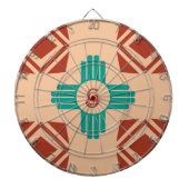 Turquoise Zia Tribal Brown Tan Dartbord (Voorkant)