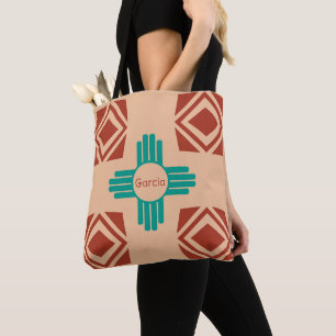 Turquoise Zia Tribal Brown Tan Draagtas
