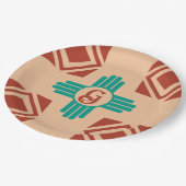 Turquoise Zia Tribal Brown Tan Papieren Bordje (Gekanteld)