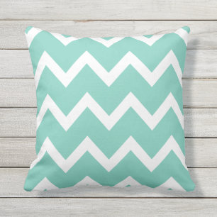 Turquoise Zigzag Chevron Pattern Kussens