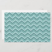 turquoise zigzagpatroon met glitter briefpapier (Voorkant / Achterkant)
