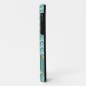 turquoise zigzagpatroon met glitter Case-Mate iPhone case (Achterkant/links)