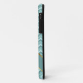 turquoise zigzagpatroon met glitter Case-Mate iPhone case (Achterkant/links)
