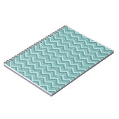 turquoise zigzagpatroon met glitter notitieboek (Linkerzijde)