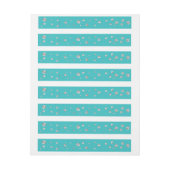 Turquoise zilver glinsterende moderne chic glans f omwikkelbaar adreslabel (Vel)