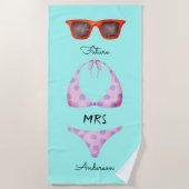 Turquoise Zonneschermbril Future Mrs Strandlaken (Voorkant)